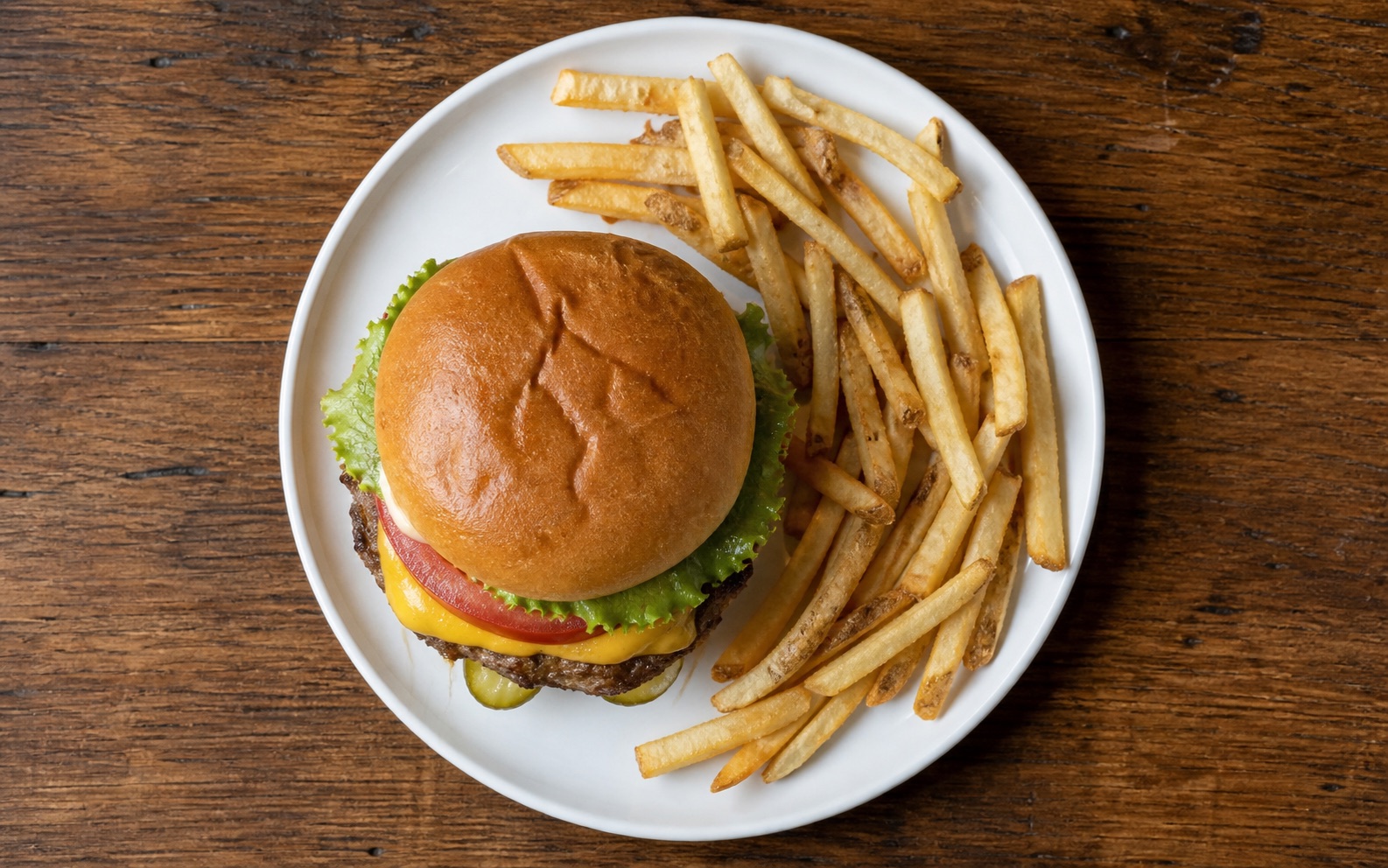 Comparison showing an overhead burger shot versus an angled burger shot that better shows height and layers.
