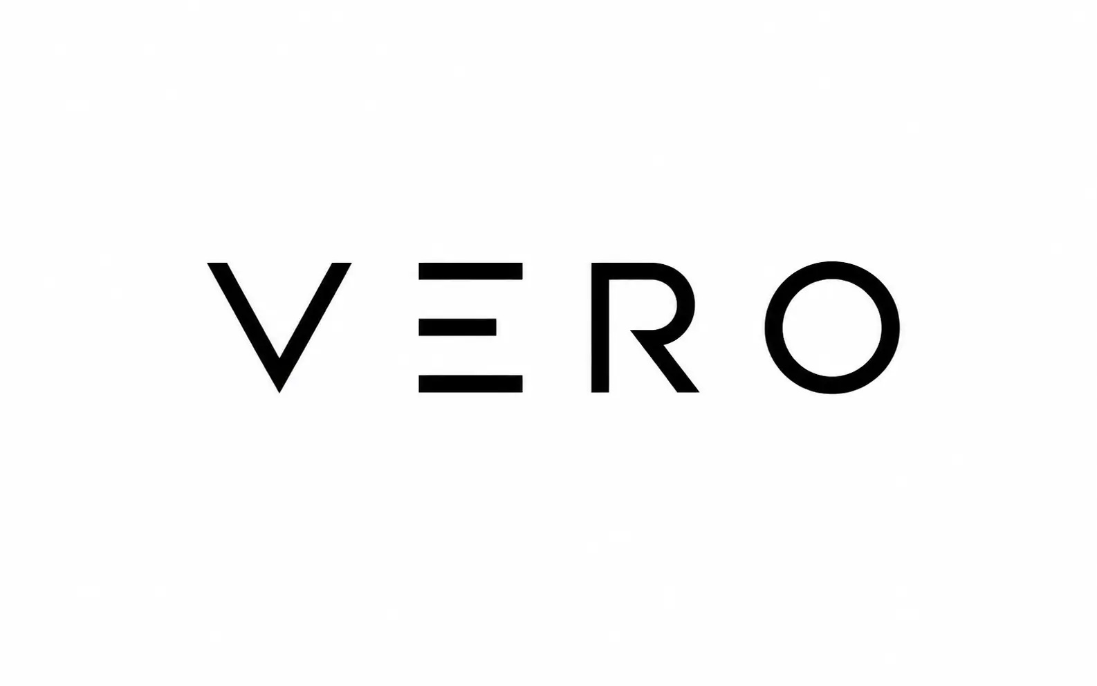 Minimal VERO wordmark logo concept on a clean white background.