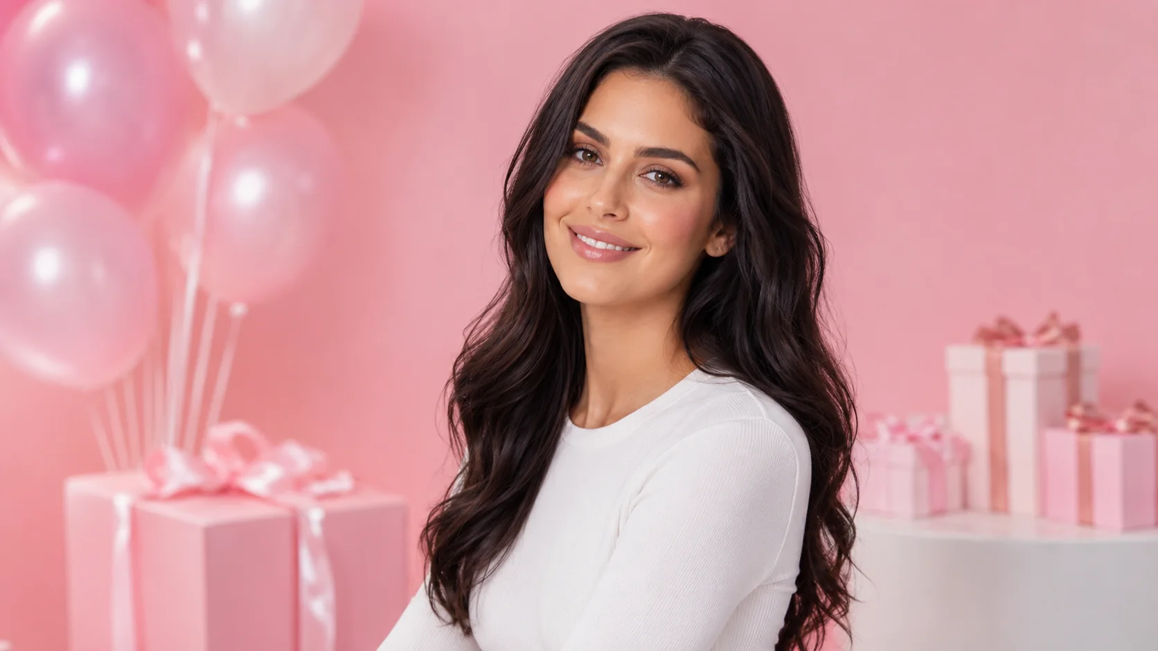 Original portrait used for the pink gift party birthday edit.