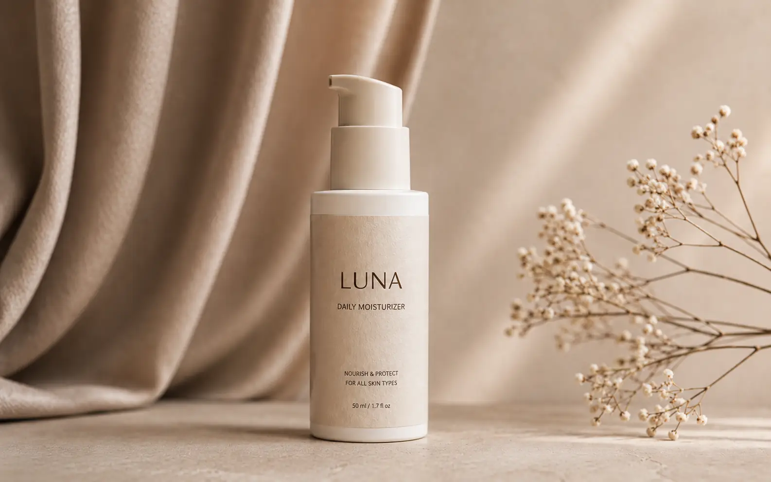 Before-and-after comparison of a moisturizer product photo sharpened for clearer label text and bottle edges. result