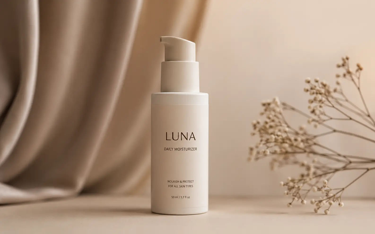 Before-and-after comparison of a moisturizer product photo sharpened for clearer label text and bottle edges.