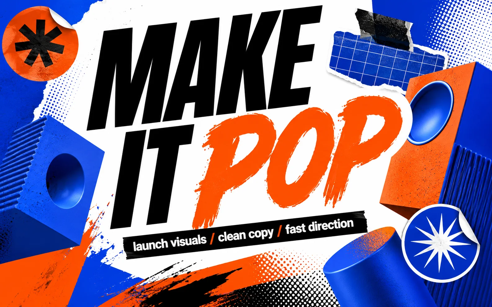Bold launch poster with readable Make It Pop typography and vivid graphic elements.