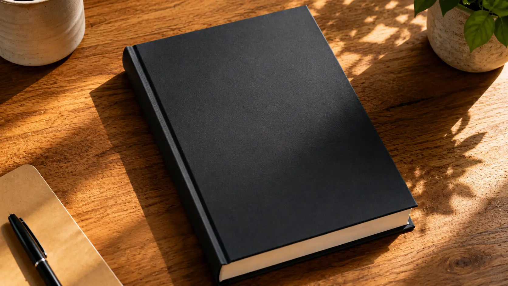 Before-and-after comparison of book cover text removed while keeping the book on the table.