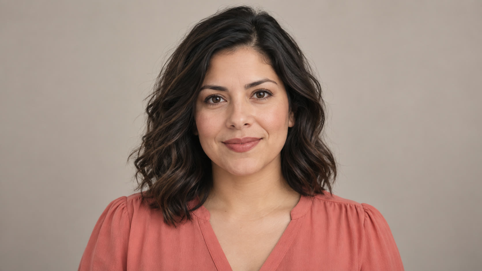 Landscape crop of a presenter portrait