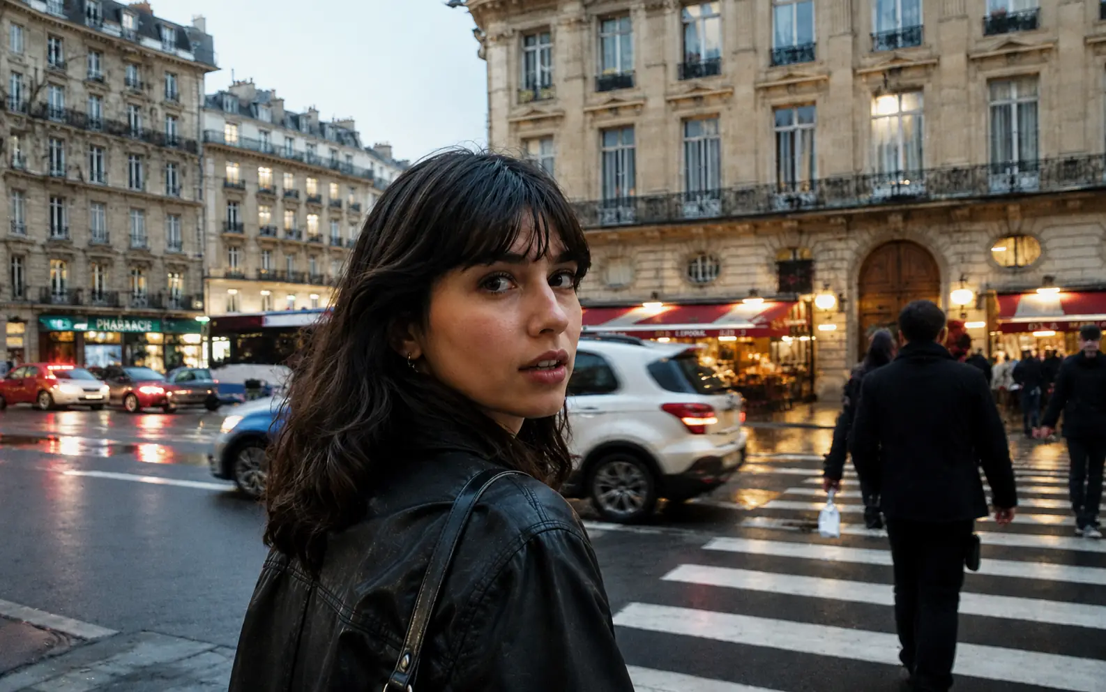 Before-and-after comparison of a handheld street portrait restored for clearer facial detail and edges. result