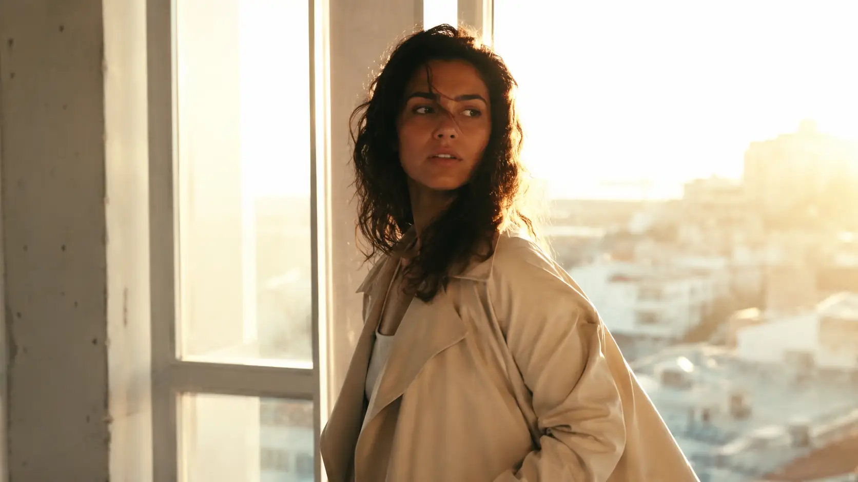 Background removal comparison showing a backlit person with loose hair against a brighter window scene.