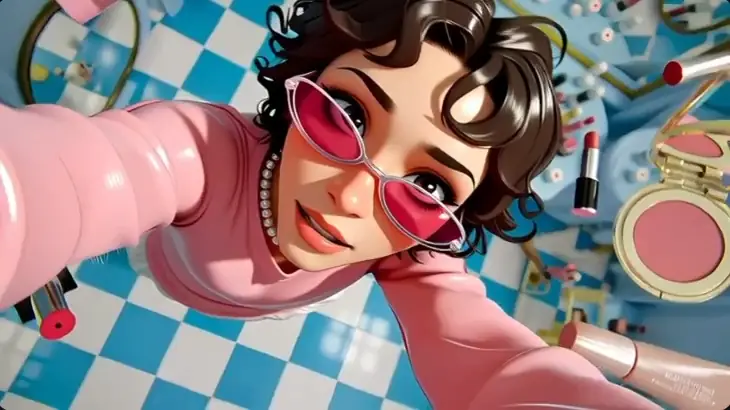 Beauty selfie to glossy 3D animation preview